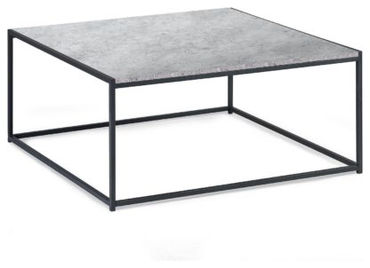 An Image of Julian Bowen Staten Square Coffee Table - Black & Grey