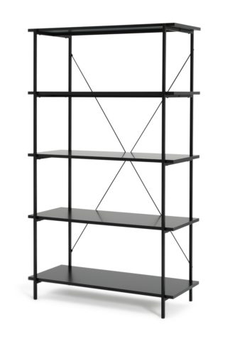 An Image of Habitat Huckley 5 Tier Steel Shelving Unit- Black