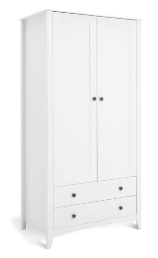 An Image of Habitat Minato 2 Door 2 Drawer Wardrobe - White