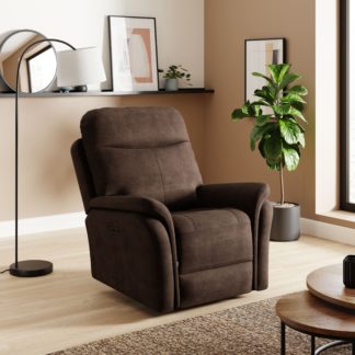 An Image of Monte Faux Suede Power Recliner Armchair Faux Suede Pinecone