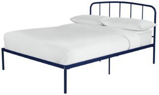 An Image of Argos Home Freja Double Metal Bed Frame - Blue