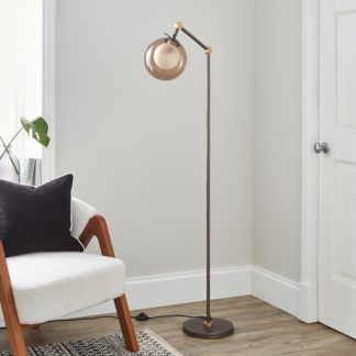 An Image of Molecular Industrial Metal Floor Lamp Smoke (Grey)