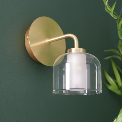 An Image of Shore Light Ava Metal & Glass Wall Light - Gold