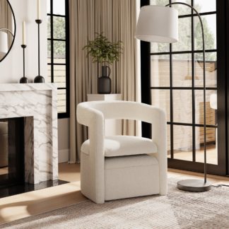 An Image of Tallie Boucle Accent Chair Ivory