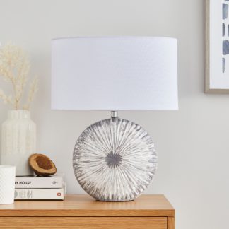 An Image of Cragen Shell Ceramic Table Lamp Grey