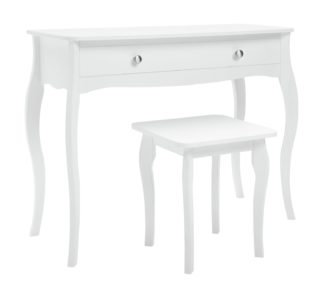 An Image of Argos Home Amelie 1 Drawer Dressing Table And Stool -White