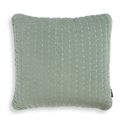 An Image of Habitat Textured Stitch Cushion - Green - 43x43cm