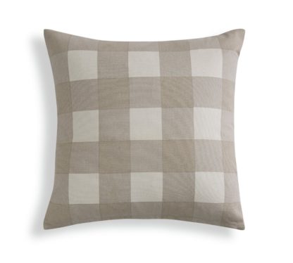 An Image of Argos Home Check Print Cushion - Grey - 43x43cm