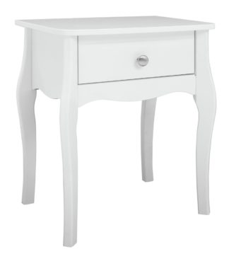 An Image of Argos Home Amelie 1 Drawer Bedside Table - White