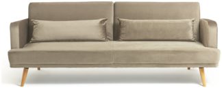 An Image of Habitat Andy Fabric 3 Seater Clic Clac Sofa Bed - Latte