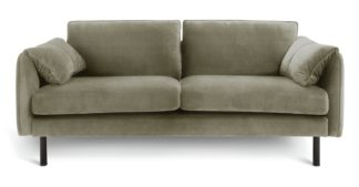 An Image of Habitat Bexley Fabric 3 Seater Sofa in a Box - Olive
