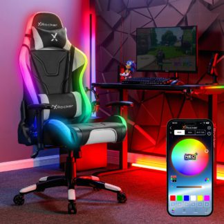 An Image of X Rocker Agility Sport RGB Office Gaming Chair with Neo Motion Sync LED Black