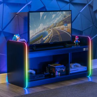 An Image of Electra TV Unit for TVs up to 42" with LED Lights Black