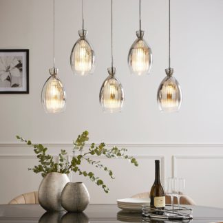 An Image of Sylvia 5 Light Pendant Light Silver