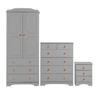 An Image of Argos Home 3 Piece 2 Door Wardrobe Set - Grey