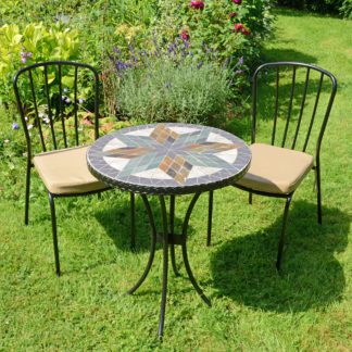 An Image of Memphis 60cm Bistro Table with 2 Milton Chairs Set Green