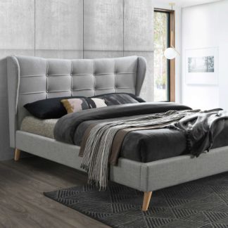 An Image of Birlea Harper Fabric Bed Grey