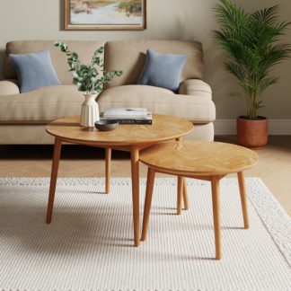 An Image of Farris Nest of Coffee Tables Light Oak