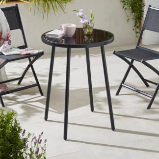 An Image of Small Black Glass Dining Table Black