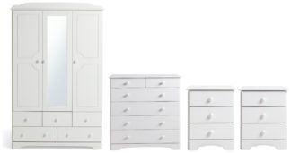 An Image of Argos Home Nordic 4 Piece 3 Door Wardrobe Set - White