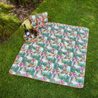 An Image of Tropical Birds Picnic Blanket MultiColoured