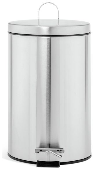 An Image of Habitat 12 Litre Brushed Stainless Steel Pedal Bin - Chrome
