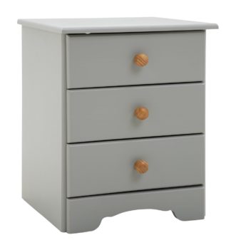 An Image of Argos Home Nordic 3 Drawer Bedside Table - Grey
