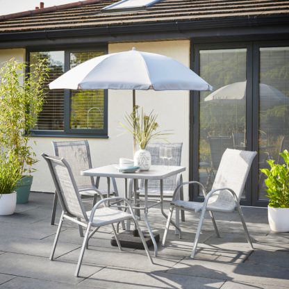 An Image of 6 Piece Garden Dining Set Grey