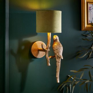 An Image of Gold Parrot Plug In Wall Light Gold