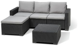 An Image of Keter California 3 Seater Corner Garden Sofa Set - Grey