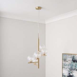 An Image of Leirah Ribbed Cluster Ceiling Light Gold