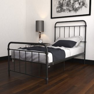 An Image of Dorel Home Wallace Metal Bed Black
