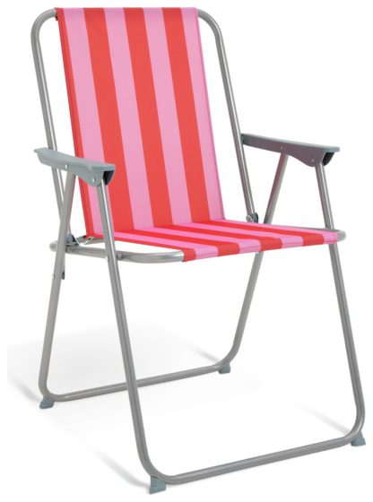 An Image of Habitat Folding Metal Garden Chair- Yellow