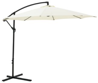 An Image of Argos Home 3m Overhanging Garden Parasol - Cream