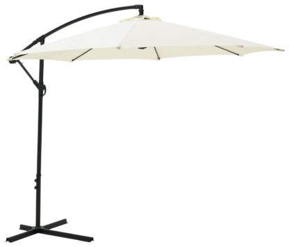 An Image of Argos Home 3m Overhanging Garden Parasol - Cream