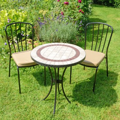 An Image of Henderson 60cm Bistro Table with 2 Milton Chairs Set Brown