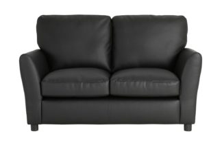 An Image of Argos Home Aleeza Faux Leather 2 Seater Sofa - Black