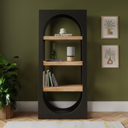 An Image of Albourne Tall Bookcase, Oak Effect Stone