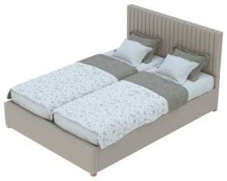 An Image of Aspire Grant Superking Linen Adjustable Bed Frame- Off White