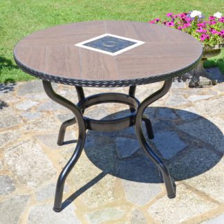 An Image of Harrison 91cm Patio Table Brown