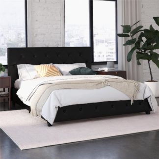 An Image of Dorel Home Dakota Upholstered Bed Black
