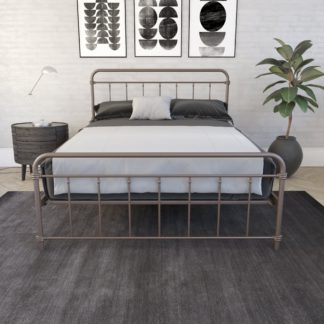 An Image of Dorel Home Wallace Metal Bed Bronze