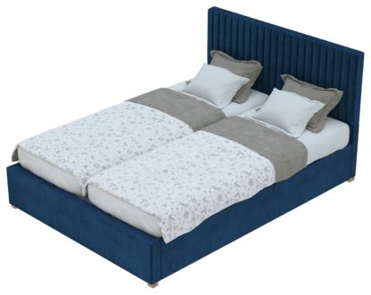 An Image of Aspire Grant Superking Linen Adjustable Bed Frame- Off White