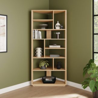 An Image of Hardy Corner Bookcase, Oak Effect Oak