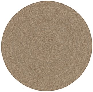 An Image of Homemaker Jute Natural Circular Outdoor Rug