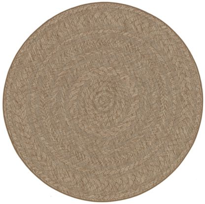 An Image of Homemaker Jute Natural Circular Outdoor Rug