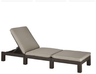 An Image of Keter Daytona Rattan Effect Sun Lounger - Brown