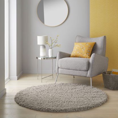 An Image of Snuggle Washable Round Rug Natural