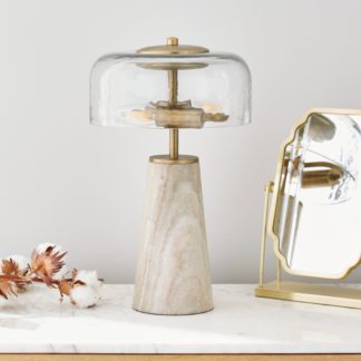 An Image of Kaeli Modern Marble Glass Table Lamp Natural