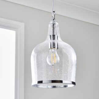 An Image of Lenny Glass Pendant Ceiling Light Silver